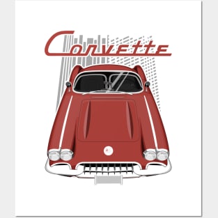 Corvette C1 1958-1960 - Maroon Posters and Art